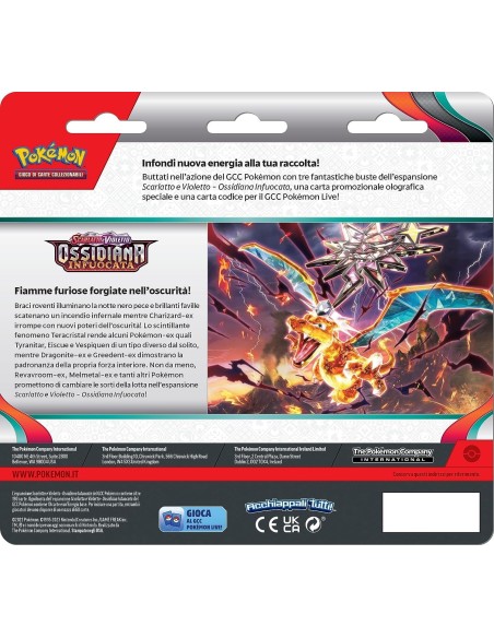 Pokemon - Ossidiana Infuocata - Blister 3 Buste - Houndstone - (ITA)