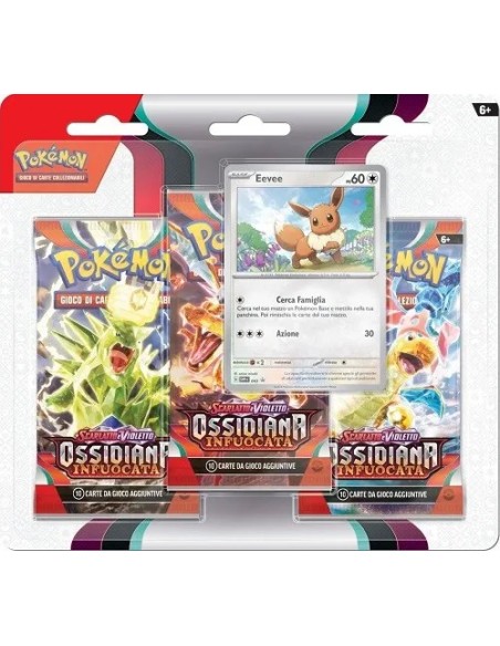 Pokemon - Ossidiana Infuocata - Blister 3 Buste - Eevee - (ITA)