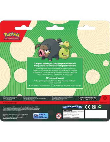 Pokémon - Blister 2 Buste - Gomma per Cancellare - Lechonk - (ITA)