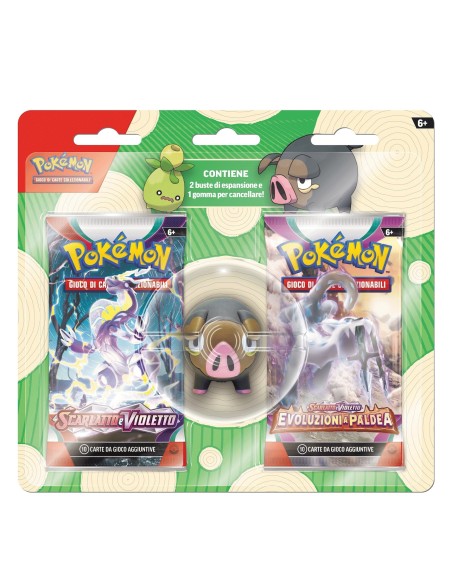 Pokémon - Blister 2 Buste - Gomma per Cancellare - Lechonk - (ITA)