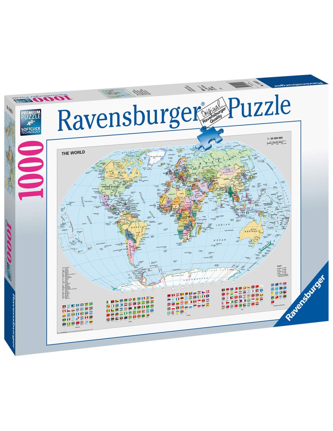 Ravensburger - Mappamondo politico - 15652 - Puzzle 1000 pezzi - Tempus  Doni Giochi