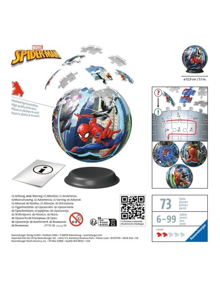 Ravensburger - Marvel Spiderman - 11563 - Puzzle 3D 73 pezzi