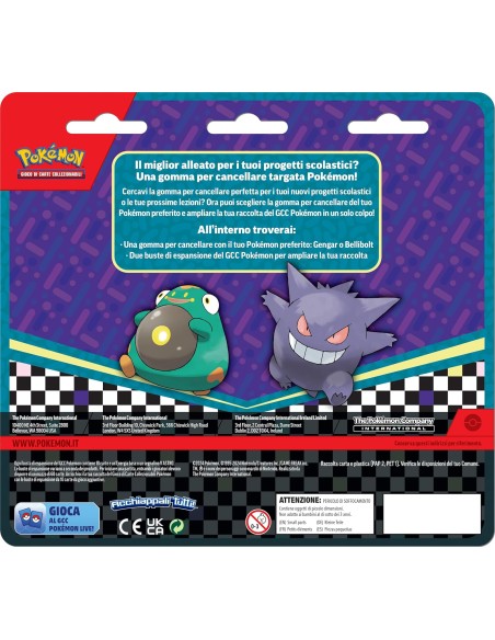 Pokemon - Confezione con gomma Ritorno a scuola 2024