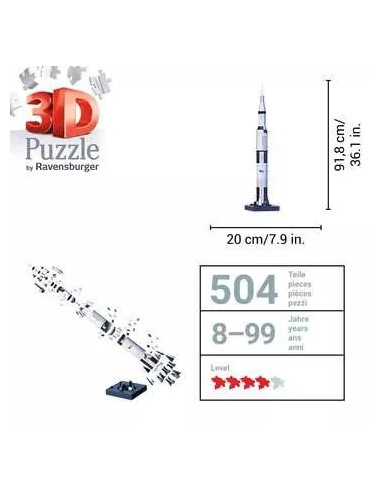 Ravensburger -  Saturn V Rocket - Razzo Spaziale - 3D puzzle