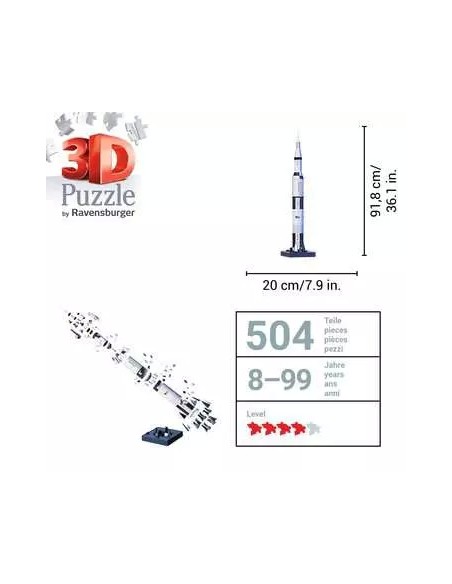 Ravensburger -  Saturn V Rocket - Razzo Spaziale - 3D puzzle