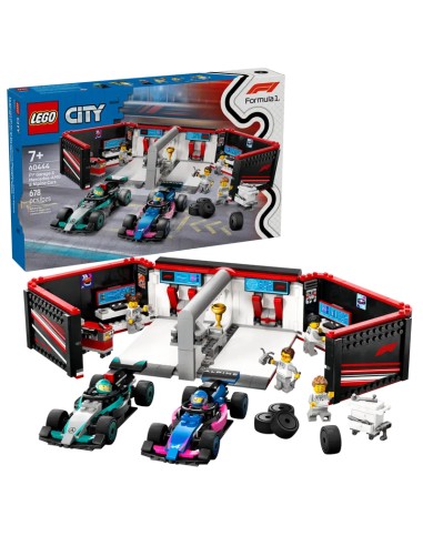 Lego - City - Garage con monoposto Mercedes-AMG e Alpine F1 - 60444