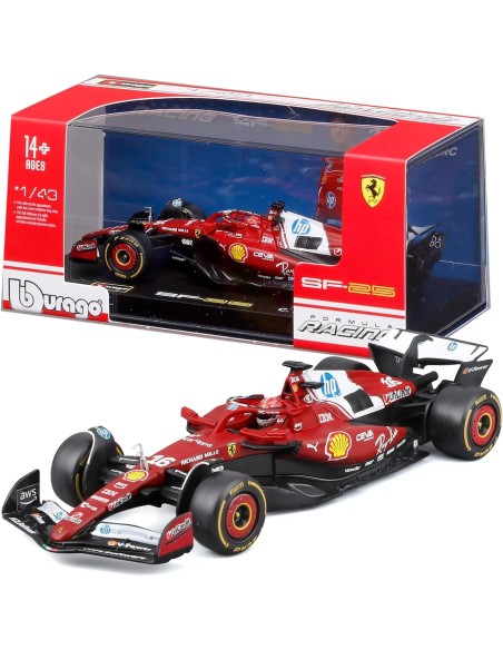Burago - Ferrari SF-25 F1 Leclerc con casco - 36852L