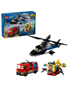 Lego - City - Elicottero, autopompa e sottomarino - 60462